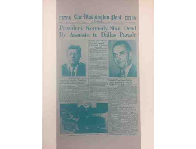Original Washington Post Printing Plates: depicts the assassination of JFK
