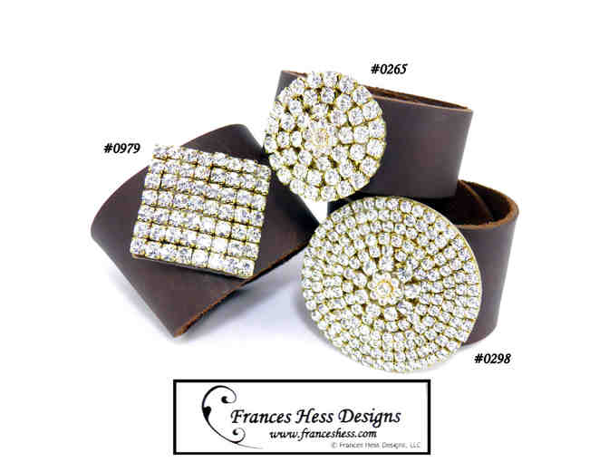 Frances Hess designed Leather Cuff with Rhinestone Medallion & Henri Bendel Pave' Necklace