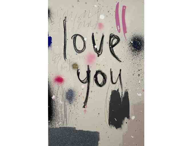 'Love You' Mixed Media painting on canvas