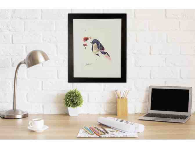 'Sweet Little Bird' Framed Watercolor Painting