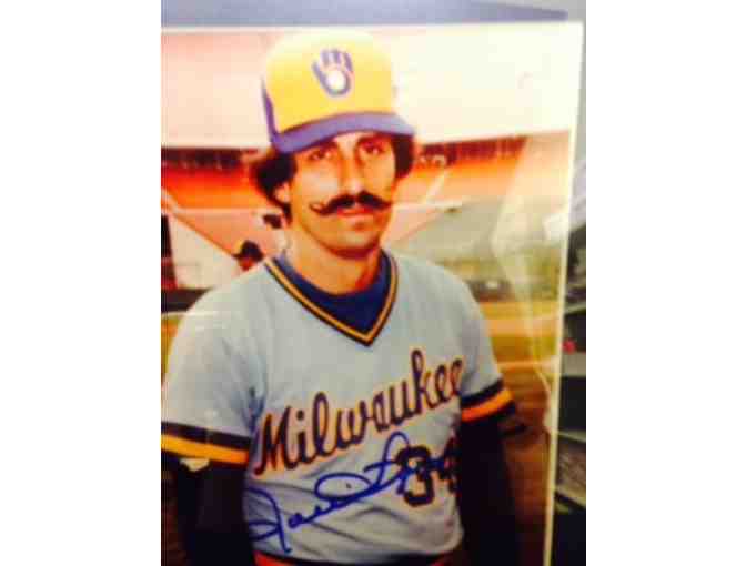 ROLLIE FINGERS MILWAUKEE BREWERS 8 X 10' FRAMED PHOTO COA