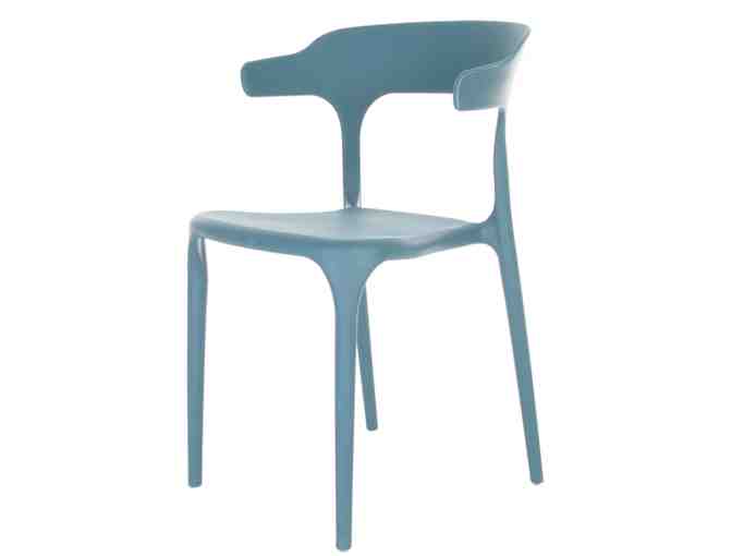 Plastic chairs set of four - Teal blue