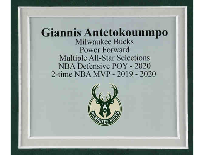 Enjoy Giannis Antetokounmpo Signed Bucks 22x30 Custom Framed Photo Display (JSA)