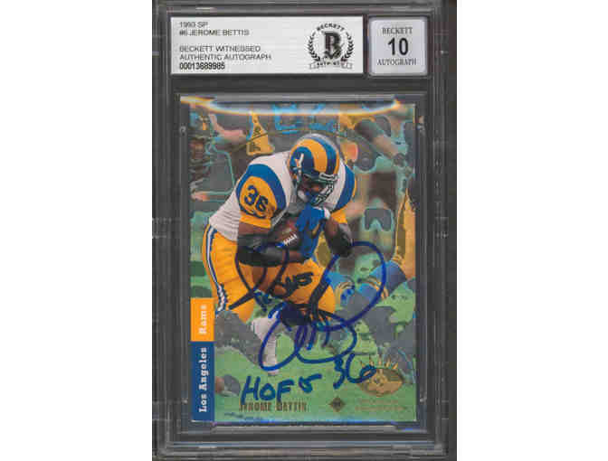 Enjoy Jerome Bettis Signed 1993 SP #6 RC Inscribed 'HOF 15' (BGS)