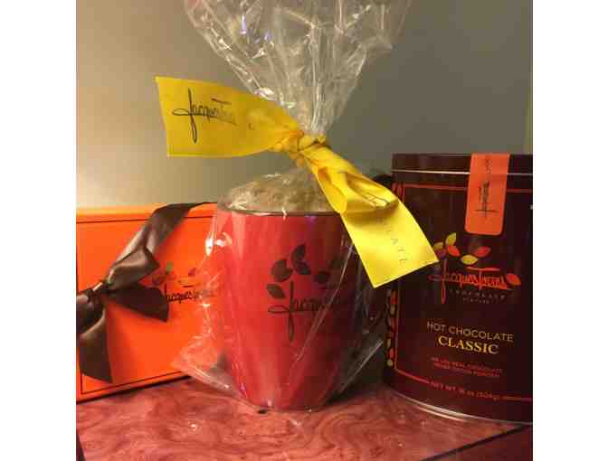Chocolate Lovers Delight - Jacques Torres Hot Chocolate, Mug, Spoon and Boxed Chocolates
