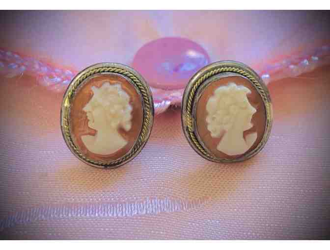 Set of Authentic Cameo Earrings from Italy