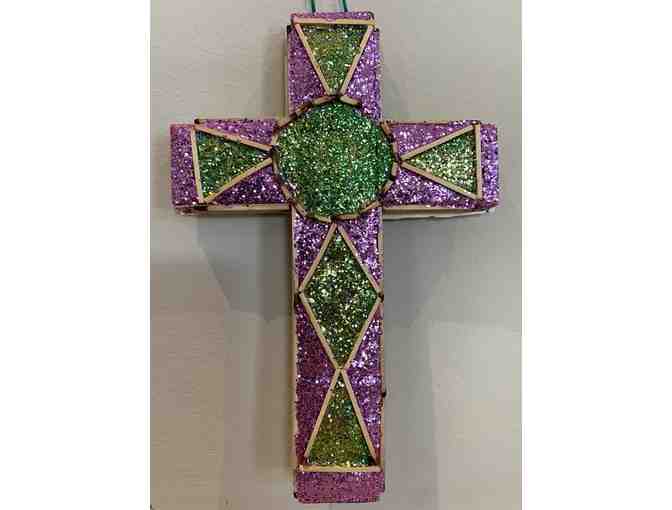 Purple Glitter Cross by L.W. Crawford