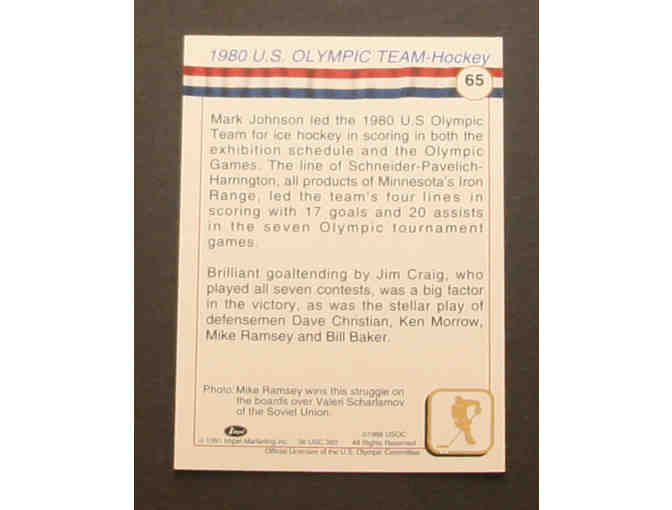 Signed by #5 Mike Ramsey - Hall of Fame 1980 U.S. Olympic Team Hockey Card