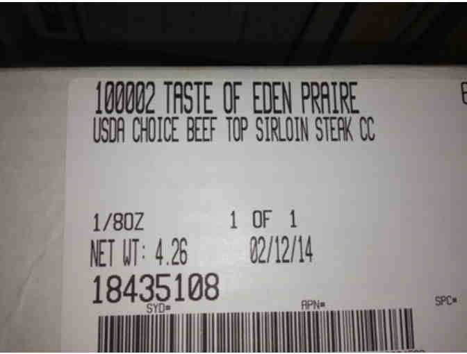 Eight (8) 8-oz USDA Choice Top Sirloin Steaks (Frozen)