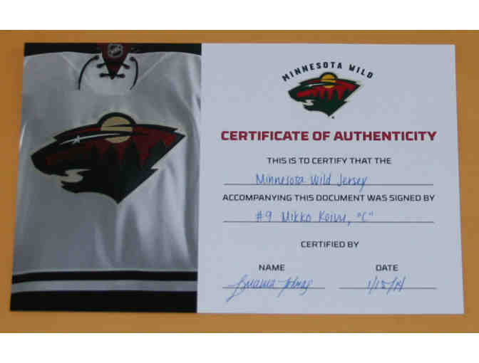 MN Wild Jersey signed by #9 Mikko Koivu (Captain)