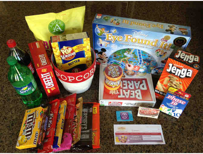 'Family Fun Night Basket' - Pizza, Cookies, itunes, Games, Snacks, MORE!