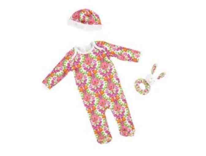 3 Piece Layette set with matching Blanket