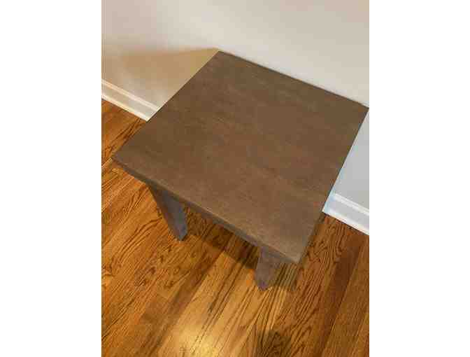 Square Side Table Grey Wash Finish Donated by Beasley Allen Law Firm