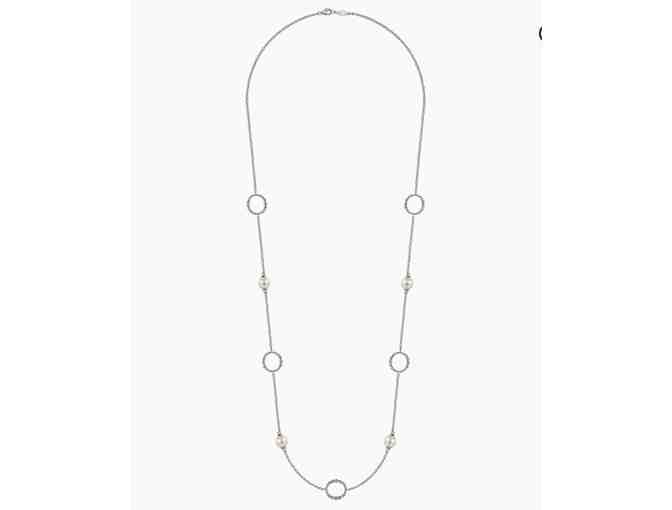 Pearl Open Circle Station Necklace