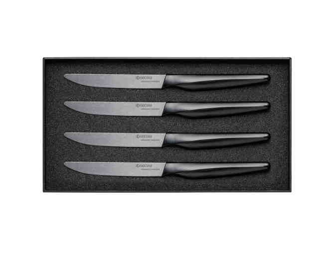 Kyocera - 4-Piece Micro-Serrated Ceramic Steak Knife Set in Black