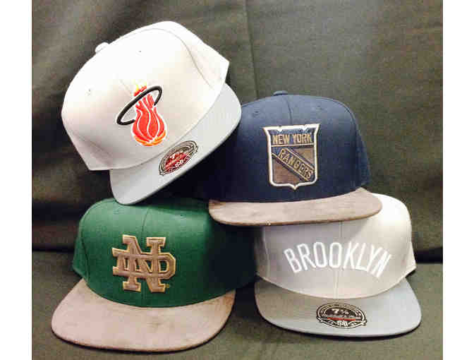 Mitchell & Ness 4 size 7 3/4 hats (Rangers/Heat/Brooklyn/Notre Dame)