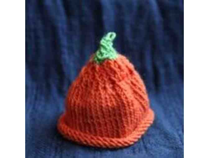 Handmade Set of Matching Newborn and Toddler Pumpkin Hats