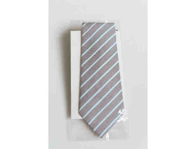 FishBone Ties - Blue/Black Striped Necktie