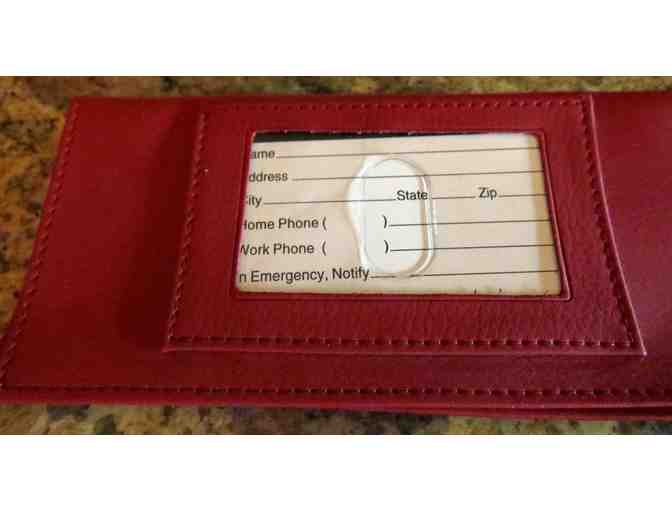 Hand-Painted Poodle Checkbook Cover - Red