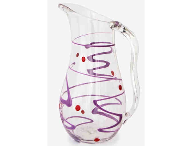 Hand Blown Glass Pitcher & 8 Tumblers from Pean Doubulyu Glass