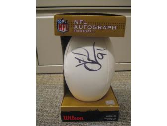 Football Signed By New York  Football Giant Justin Tuck