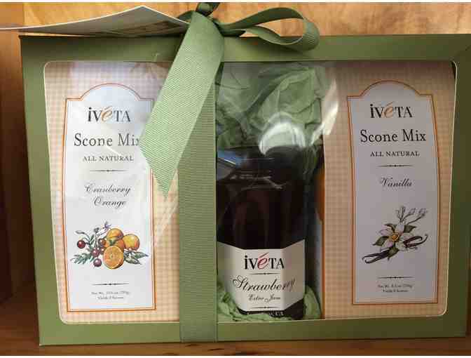 Iveta Gourmet: Gift Box Set with Two Scone Baking Mixes and Strawberry Jam