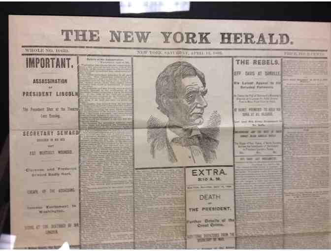 New York Herald Newspaper Reprint of Lincoln Assasination