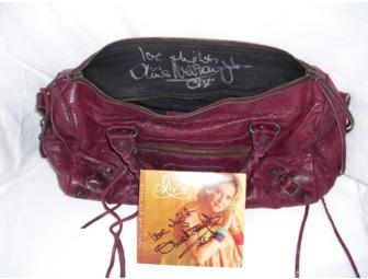 Olivia Newton-John Autographed Balenciaga handbag