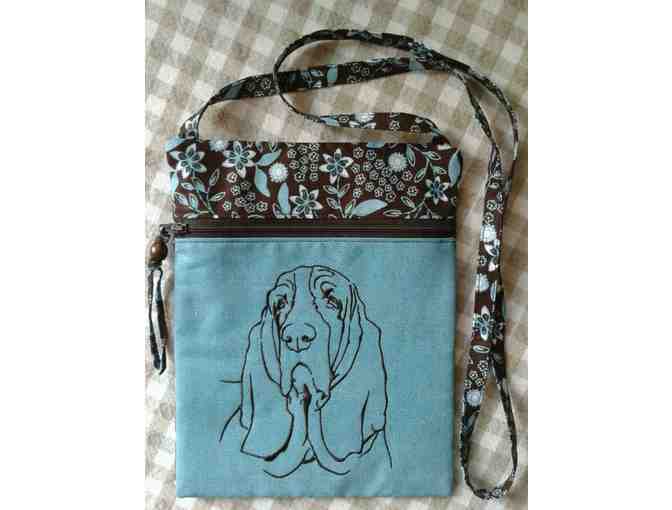 Embroidered Basset Hound Shoulder Bag