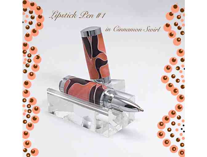 Fun & Fashionable Hand-Crafted Lipstick Pen (Cinnamon Swirl #1)