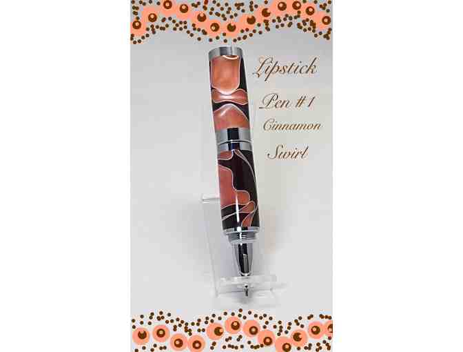 Fun & Fashionable Hand-Crafted Lipstick Pen (Cinnamon Swirl #1)