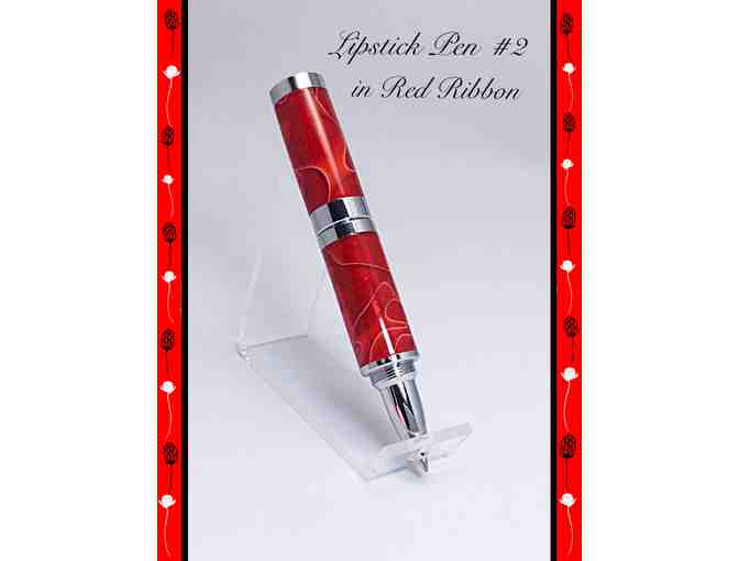 Fun & Fashionable Hand-Crafted Lipstick Pen (Red Ribbon #2)