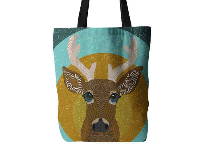 Two Tote Bags: Stag in Grass and Bear in Grass