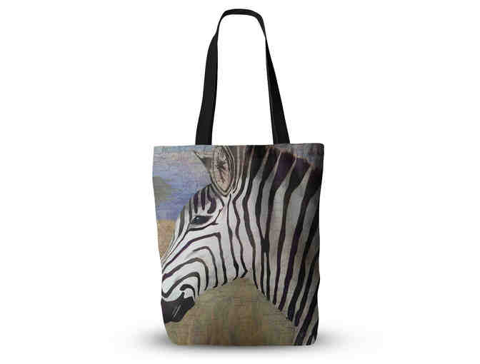 Two Tote Bags: Purple Tiger and Zebransky