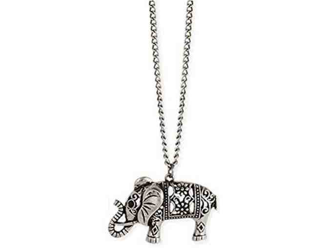 Zad Jewelry Antique Silver-tone Elephant Necklace