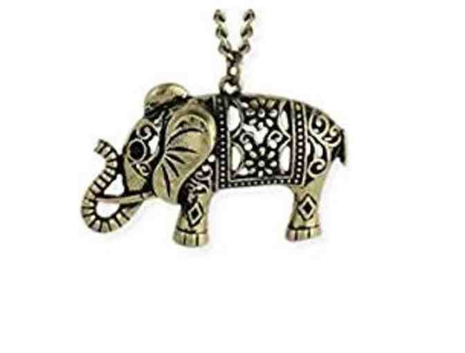 Zad Jewelry Antique Bronze Elephant Necklace