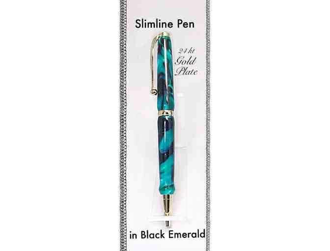 Pretty Twist Pen in Black Emerald with 24kt Gold Plate