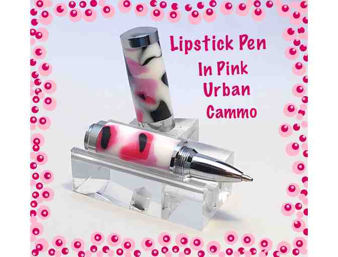 Fun & Fashionable Hand-Crafted Lipstick Pen in Pink Urban Cammo