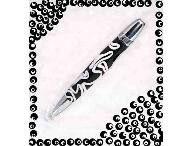 Hand Crafted Carbara Pen in 'Orca' Acrylic