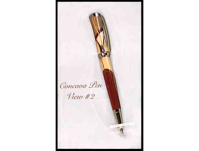 Sophisticated Pen with Veneer Inlays, 24kt Gold-Plate Hardware & Rosewood Case