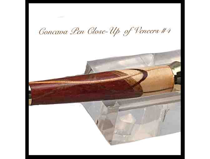 Sophisticated Pen with Veneer Inlays, 24kt Gold-Plate Hardware & Rosewood Case