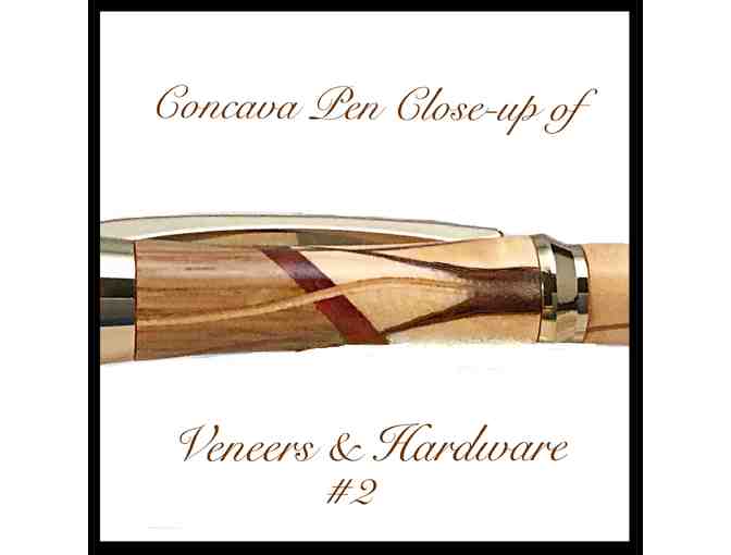 Sophisticated Pen with Veneer Inlays, 24kt Gold-Plate Hardware & Rosewood Case