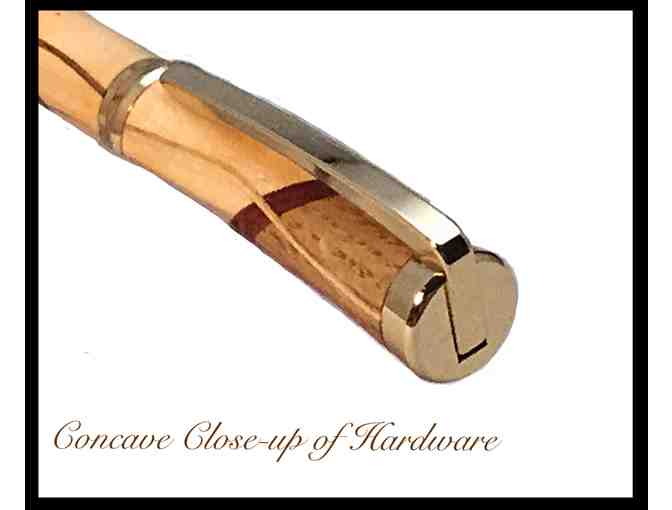 Sophisticated Pen with Veneer Inlays, 24kt Gold-Plate Hardware & Rosewood Case