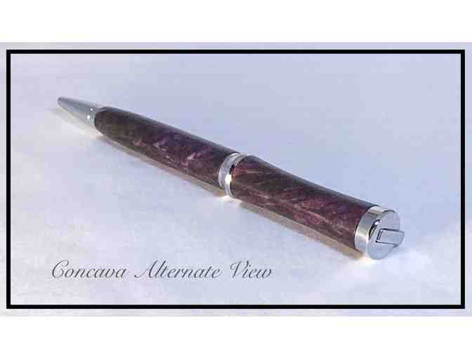 Hand Crafted Sophisticated Concava Pen in Purple Burl Maple