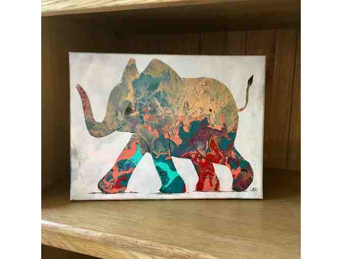 Art Not Ivory's Running Baby Ellie - Acrylic pour painting by artist Carrie Lensch