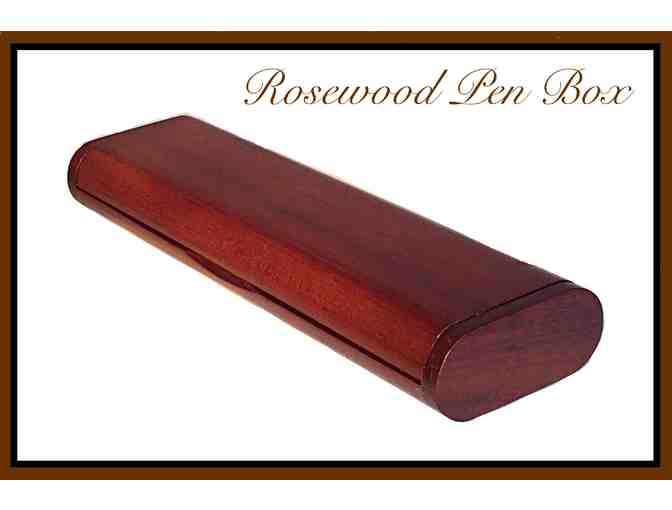 Sophisticated Pen with Veneer Inlays, 24kt Gold-Plate Hardware & Rosewood Case