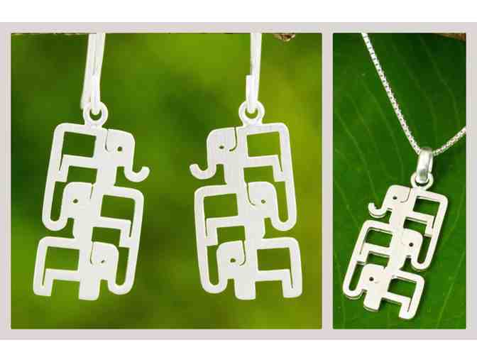 Silver Elephant Earrings and Necklace from NOVICA (Fair Trade)