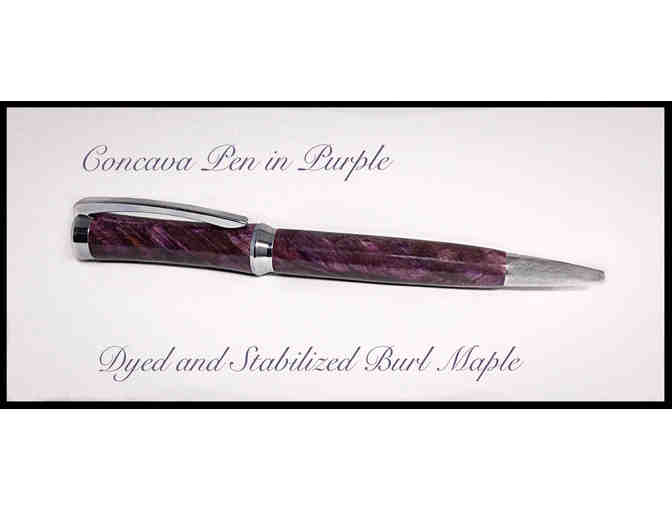 Hand Crafted Sophisticated Concava Pen in Purple Burl Maple