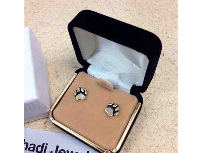 14kt Rose Gold Large Paw Stud Earrings