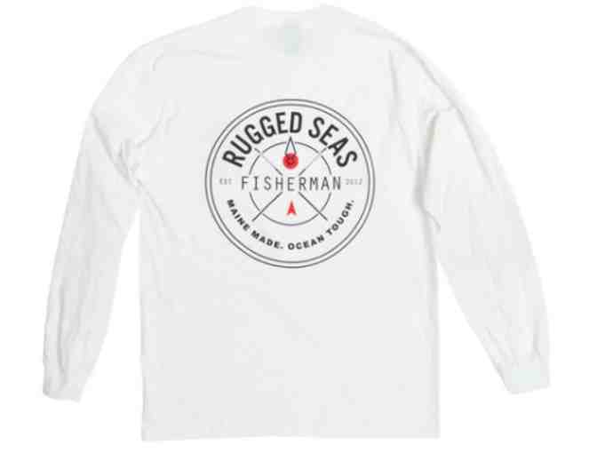 Rugged Seas white long sleeve shirt (XL) and beanie cap from Beach Grass